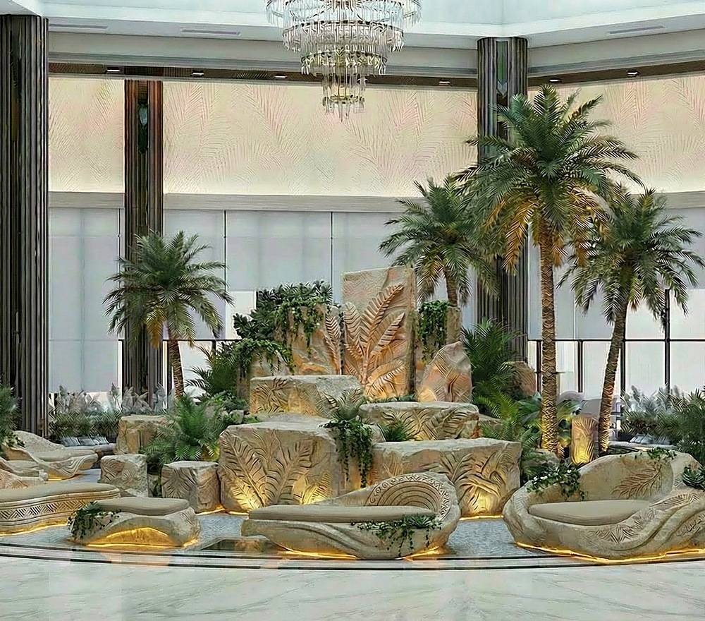 Hotel lobby landscape and art work by EGY LANDSCAPE