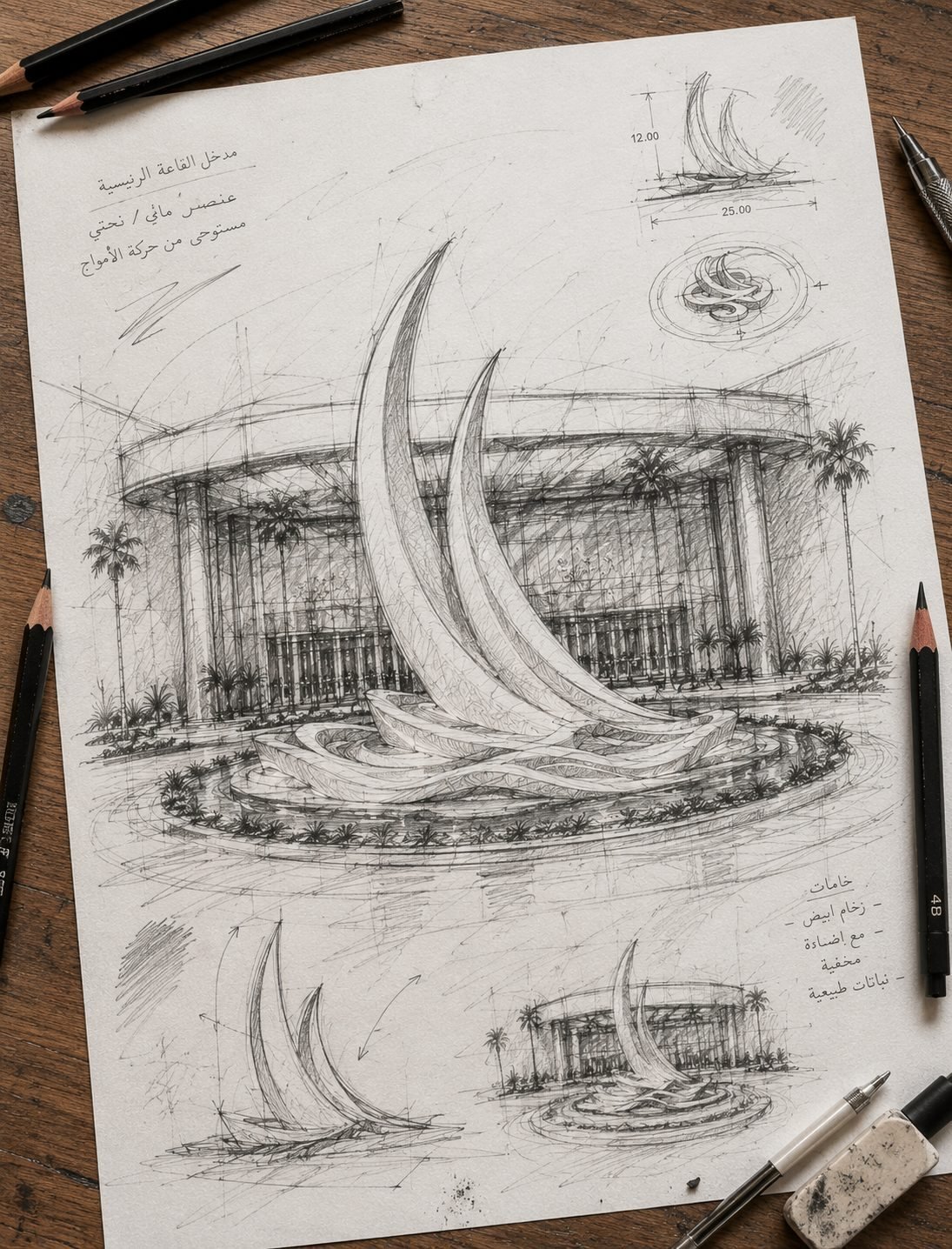 Mazarine landmark: developed sketch